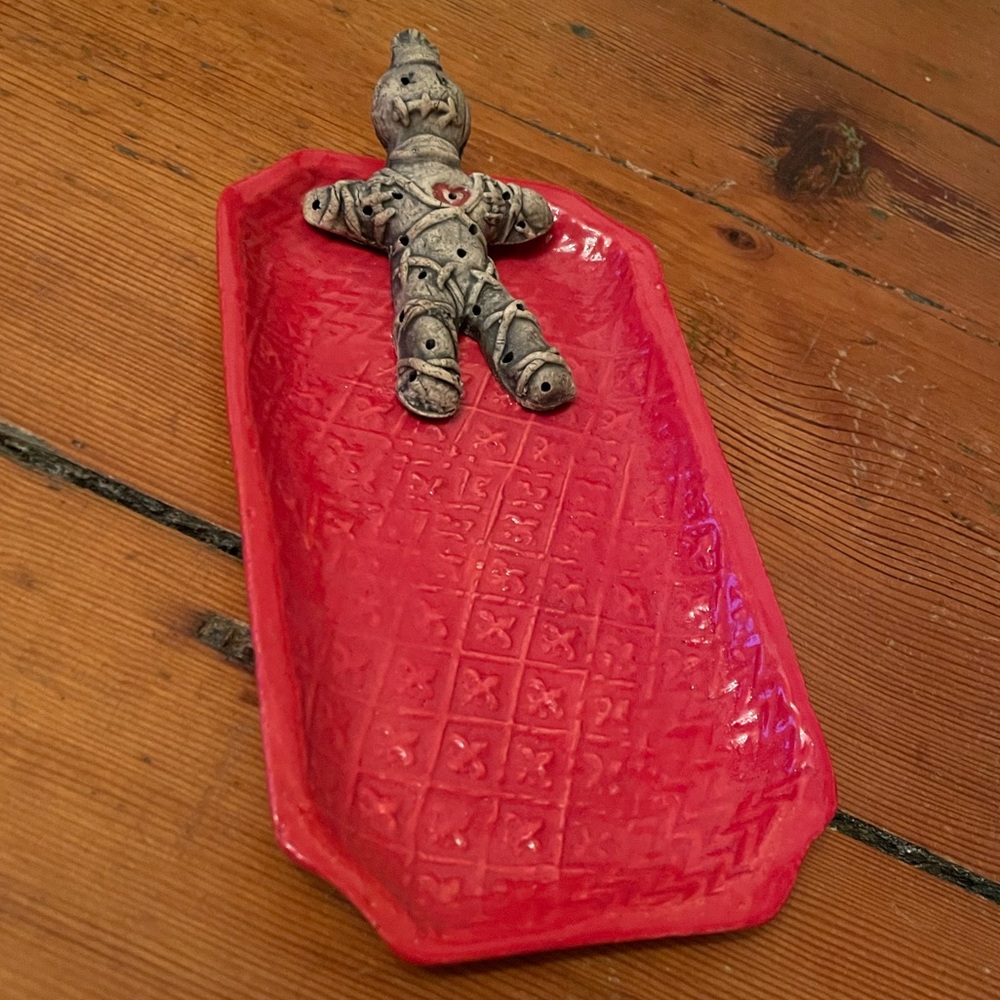 Voodoo doll incense burner
